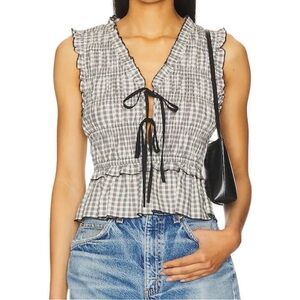 Rails Black & White Gingham Top